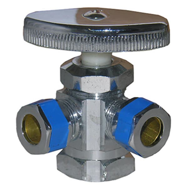 Larsen Supply Co 06-7321 3 Way Dual Outlet Water Valve - 0.5 x 0.38 x 0.38 in. 123149 - main